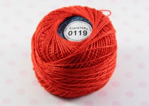 Пряжа Ирис 100% хлопок 10г 82м №0119 яр-красный