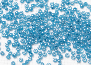 Бисер Чехия круглый 10/0 50г 17765 голубой с бирюзовым оттенком окрашенный алебастр