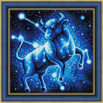 "Алмазная живопись" АЖ-1890 "Звездный бык" 25 х 25 см